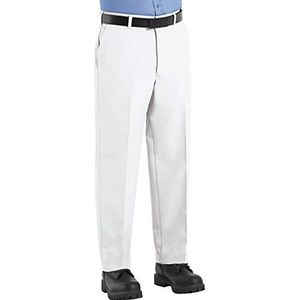 Red Kap Men's Wrinkle-Free Work Pants, White, 38W x 32L