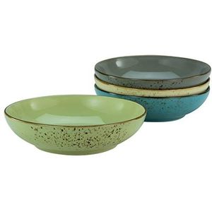 CreaTable, 23422, serie Nature Collection Poke Bowl, 4-delige serviesset, bowl-set van aardewerk, vaatwasser- en magnetronbestendig, kwaliteitsproductie