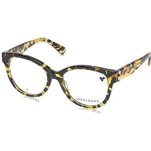 Longchamp LO2714 bril, geel Havana, 52/17/140 voor dames, Geel/Havana