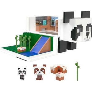 ​Mattel Minecraft Speelgoed | Panda Speelhuis Speelset en Mob Hoofd Minifiguur | Cadeau voor kinderen, HLL25