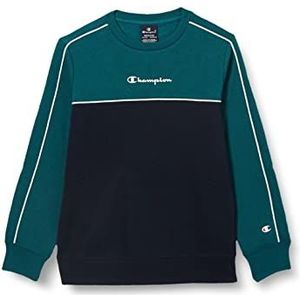 Champion Piping Block sweatshirt met capuchon voor kinderen en jongeren, aqua-groen/marineblauw, 7-8 Jaar