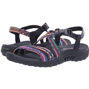 Skechers Reggae-Sew Me-Boho Damessandalen met geweven bandjes en hielband voor dames, marine Multi, 38.5 EU