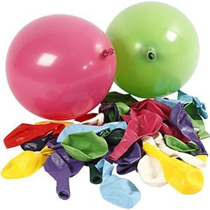 ballonnen, gesorteerde kleuren, rond, 100 gesorteerd.