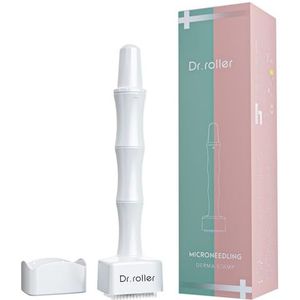Dr.roller Derma Stamp Verstelbare, Microneedling Dermastempel 0-3mm met 140 Titanium Pinnen, Professionele Derma Pen Derma Microneedling Roller voor Haar Baard Gezicht Lichaam