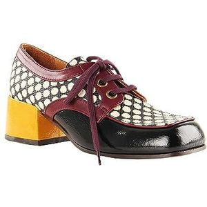 Chie Mihara Dames BABIZU39,5 Oxford, zwart, wit, rood, geel, 39,5 EU, Zwart Wit Rood Geel, 39.5 EU