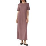 Jerseyjurk - Lange Katoenen Jurk - Maxilengte - Zijsplitten