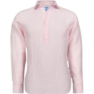 Panareha Linnen Gestreept Popover Overhemd voor Heren SAMUI Roze (XL)