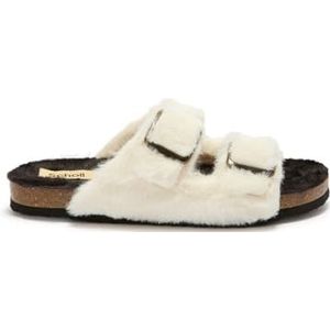 Scholl Jackie 2 Straps, damespantoffels, 35 EU, Wit, 35 EU
