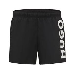 HUGO ABAS Zwemshorts voor heren, sneldrogend, met logo, ZWART1, M