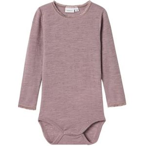 NAME IT Meisjes Nmfwang Wool Needle Ls Body Solid Noos body met lange mouwen, lila, 104 cm