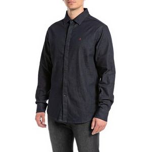 Replay - Casual Shirt - Donker Blauw - Lange Mouwen
