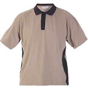 Hydrowear 04500 Tolbert Polo Shirt met borstzak, 65% Polyester/35% Katoen, Grote Maat, Khaki/Zwart