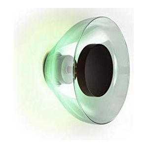 A676-006 LED-wandlamp, rond, 8,5 W, met mondgeblazen glas, groen, 9,6 x 18 x 18 cm