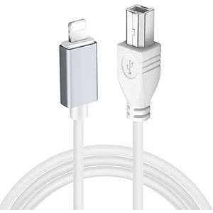 USB type B naar midi-kabel, 1,5 m USB OTG-kabel, compatibel met iPhone, iOS-apparaten, midi-controller, elektronisch muziekinstrument, midi-toetsenbord, audio-interface, USB-microfoon