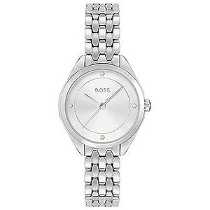 BOSS Dames analoog Japans Quartz horloge met roestvrijstalen band 1502722, Zilver Wit