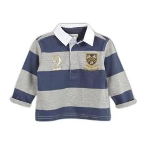 Gocco Poloshirt, gestreept, middelblauw, regular voor baby's, Medium Blauw