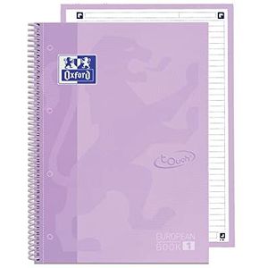 Oxford School Europeanbook notitieboek gekleurde rand A4+ gelinieerd 80 vellen hardcover pastel lila