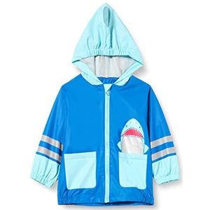 Playshoes Unisex kinderregenjas haai regenjas, blauw, normaal