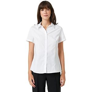 Koton Katoenen damesshirt met korte mouwen, wit (000), 40