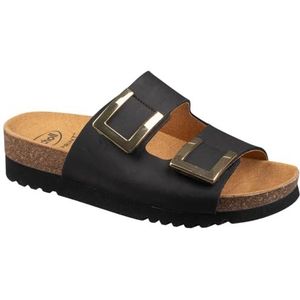 Scholl Dames Monterey 2 Straps Sandaal, Zwart, 38 EU