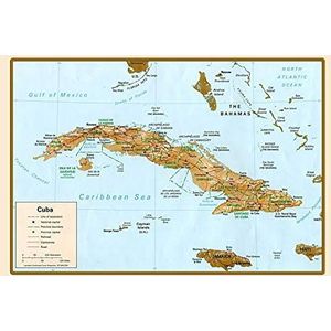 Schatzmix Cuba landkaart metalen bord wanddecoratie 20x30 cm tin sign metalen bord, blik, meerkleurig