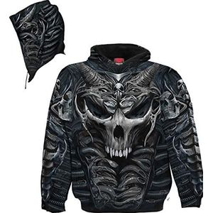 Spiral Skull Armour Trui met capuchon all-over XL 100% katoen Everyday Goth, Gothic, Rock wear