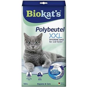 Biokat's Polybag XXL - Zak voor plaatsing in de kattenbak, voor het hygiënisch vervangen van kattenbakvulling - 1 verpakking (1 x 12 zakken)
