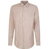 Overhemd - Beige - 100% Linnen - Regular Fit - Lange Mouwen - Kentkraag