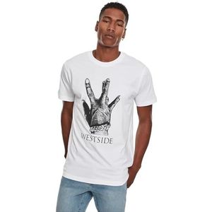 Mister Tee Heren T-shirt Westside Connection 2.0 Tee, print T-shirt voor mannen, grafisch T-shirt van katoen, wit, 4XL