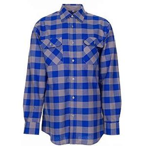 Planam 0490045 Overhemden Squarehemd 1/1 mouw, korenblauw/zink, maat 45/46