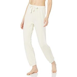 Amazon Essentials Lichtgewicht lounge badstof joggingbroek pyjamabroek voor dames (verkrijgbaar in grote maten), gebroken wit, groot