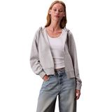 Calvin Klein Jeans vrouwen ARCHIEF LOGO FRANSE TERRY FZ HOO LV047B237G sweatshirts, grijs (geschiedenis grijs heather), XXS, Grijs (History Grey Heather), XXS