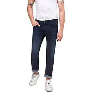 Replay Grover straight-fit herenjeans met comfort stretch, donkerblauw 007, 29W / 34L