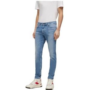 BOSS Heren Delano BC-C grijze slim-fit jeans van comfortabel stretch denim, Turquoise/Aqua440, 33W / 32L