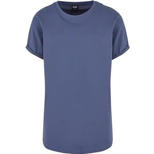 Urban Classics Heren Long Shaped Turnup Tee T-shirt, Vintage blauw, 3XL