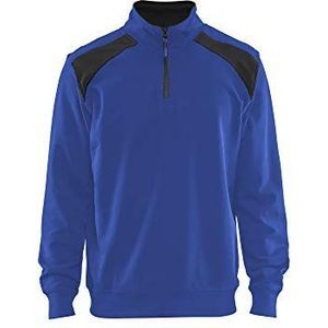 Blaklader 335311588599XL Sweater met halve rits 2-kleurig, korenbloemblauw/zwart, maat XL