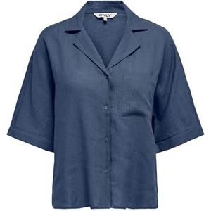 ONLY Dames Onltokyo Life Ss Linen Bl Shirt PNT Noos, vintage indigo, S
