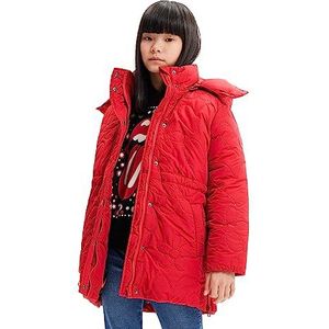 Desigual Chaq_Angel Girl Woven Gewatteerde lange overcoat voor meisjes, rood, 4 Jaren