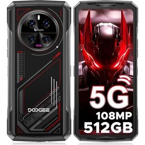 DOOGEE V40 Telephone Portable Incassable 5G, 32GB RAM+512GB ROM(TF 2TB) Smartphone Incassable Android 14 avec 120Hz 6,78” FHD+ Écran, 4nm D7300 CPU/AI 108MP/WiFi 6E/BT 5,4/NFC/3 Fente de Carte, Rouge