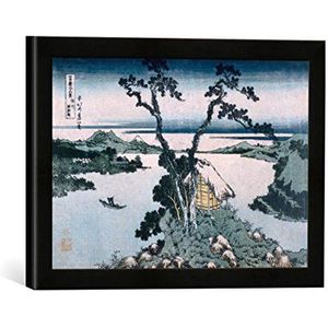 Ingelijste afbeelding van Katsushika Hokusai The Suna Lake, kunstdruk in hoogwaardige handgemaakte fotolijst, 40 x 30 cm, mat zwart