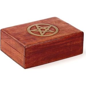 Puckator - Box van mangohout met ingelegd pentagram