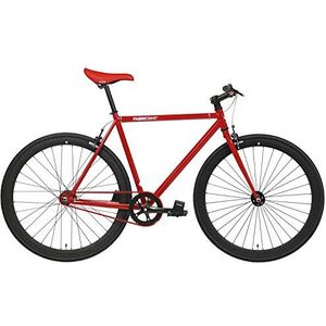 FabricBike - Original Collection, Hi-Ten staal, fixed gear bike, single speed, urban commuter, 8 kleuren en 3 maten, 10.45 kg (Talla M) (S-49cm, Red & Black)