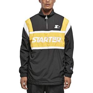 STARTER BLACK LABEL Heren Starter Half Zip Retro Jacket, zwart/goud/wit, M