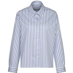 Seidensticker Hemdblouse voor dames, modieuze blouse, oversized fit, hemdblousekraag, lange mouwen, 100% katoen, lichtblauw, 40