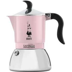Bialetti Fiammetta Inductie-koffiezetapparaat, 2 kopjes (100 ml), alle warmtebronnen, elegant design, roze