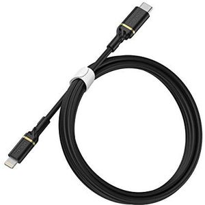 OtterBox Versterkte USB-C naar Lightning Cable, MFi Certified, snellaadkabel voor iPhone en iPad, ultrarobuust, buig- en buigzaam getest, 1m, Zwart