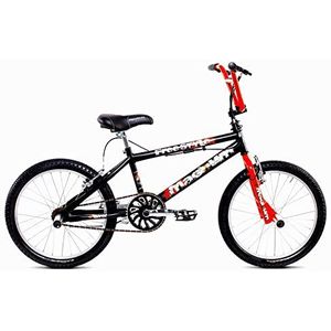 Magnum BMX Freestyle, uniseks fiets voor volwassenen, zwart/rood, 20