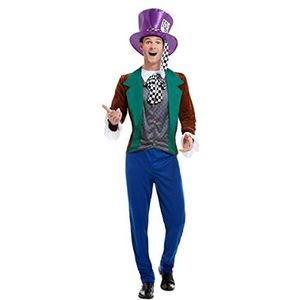 Mad Hatter kostuum, meerkleurig, met jas, broek en hoed, (XL)