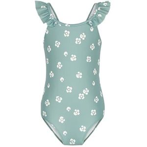 Petit Bateau Eendelig badpak voor meisjes, Groen/Wit, 8 Jaren