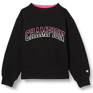 Champion Legacy Color Punch G-Ultralight Powerblend Fleece Boxy Crewneck Sweatshirt voor meisjes en meisjes, Zwart, 13-14 jaar